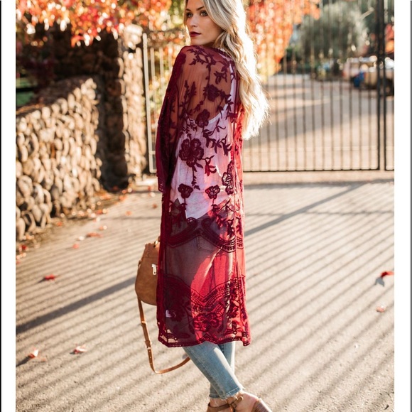 SILVIA | Lace Kimono Cardigan | - Picture 4 of 7